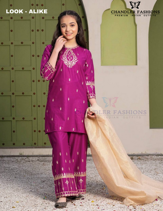 Charming Rani Pink Color Crepe Silk With Embroidery Sequins Work Kurti Suits For Girls