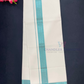 Appealing Men's White Color Cotton Dhoti With Light Blue Border Near Me