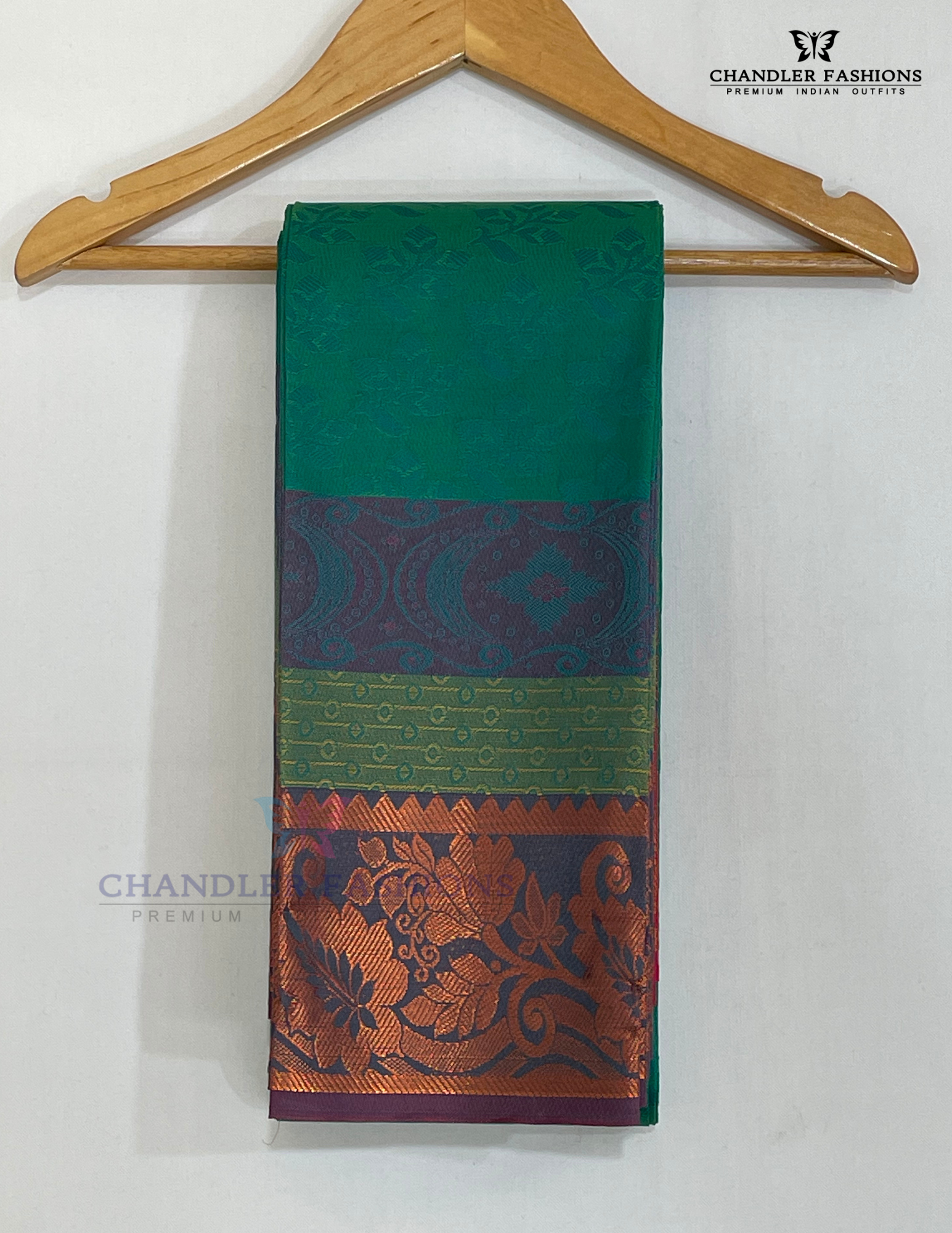 Green Color Art Silk Saree With Zari Work Near Me