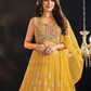 Charming Yellow Color Embroidery And Mirror Work Lehenga Near Me