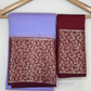 Lavender Color Kanchi Silk Floral Motifs With Silver Zari Work Saree Near Me