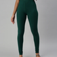 Alluring Stretchable Cotton Fabric Bottle Green Leggings For Women
