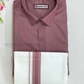 Alluring Twilight Lavender Colored Shirt And Dhoti Set For Men