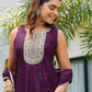 Purple Color Rayon With Embroidery Work Salwar Suits Near Me