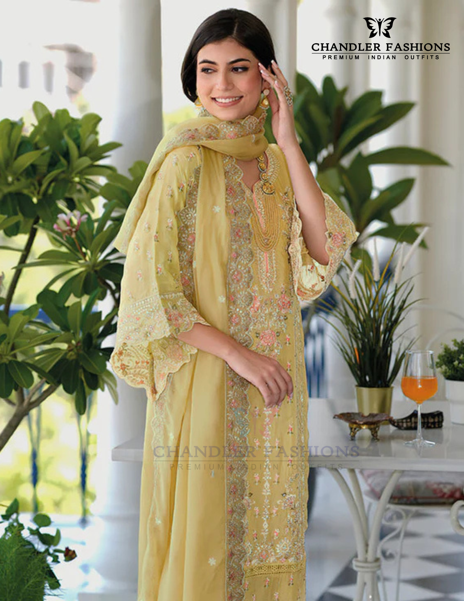 Organza Salwar Suits With Embroidery Work In USA