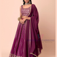 Amazing Wine Color Georgette With Sequins Zari And Embroidery Work Lehenga Choli For Women