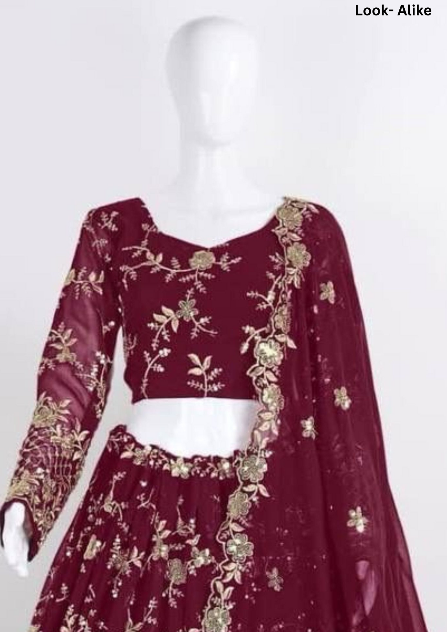 Maroon Color Designer Georgette Sequins Embroidered Lehenga Choli Near Me