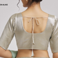 Cream Colored Elbow Sleeves Round Neck Readymade Blouse Near Me