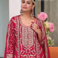 Dark Pink Color Heavy Silk With Embroidery Work Palazzo Suits Near Me