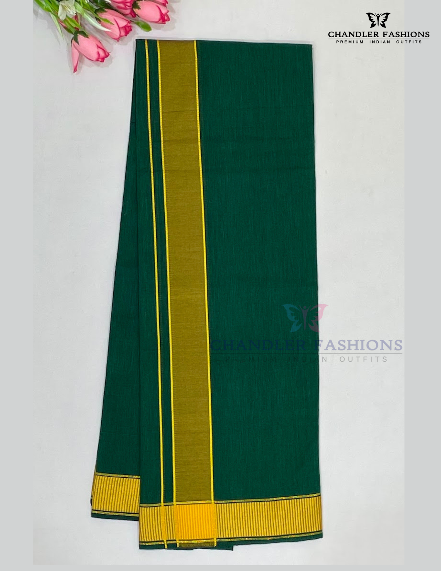 Men's Green Color Cotton Dhoti Near Me