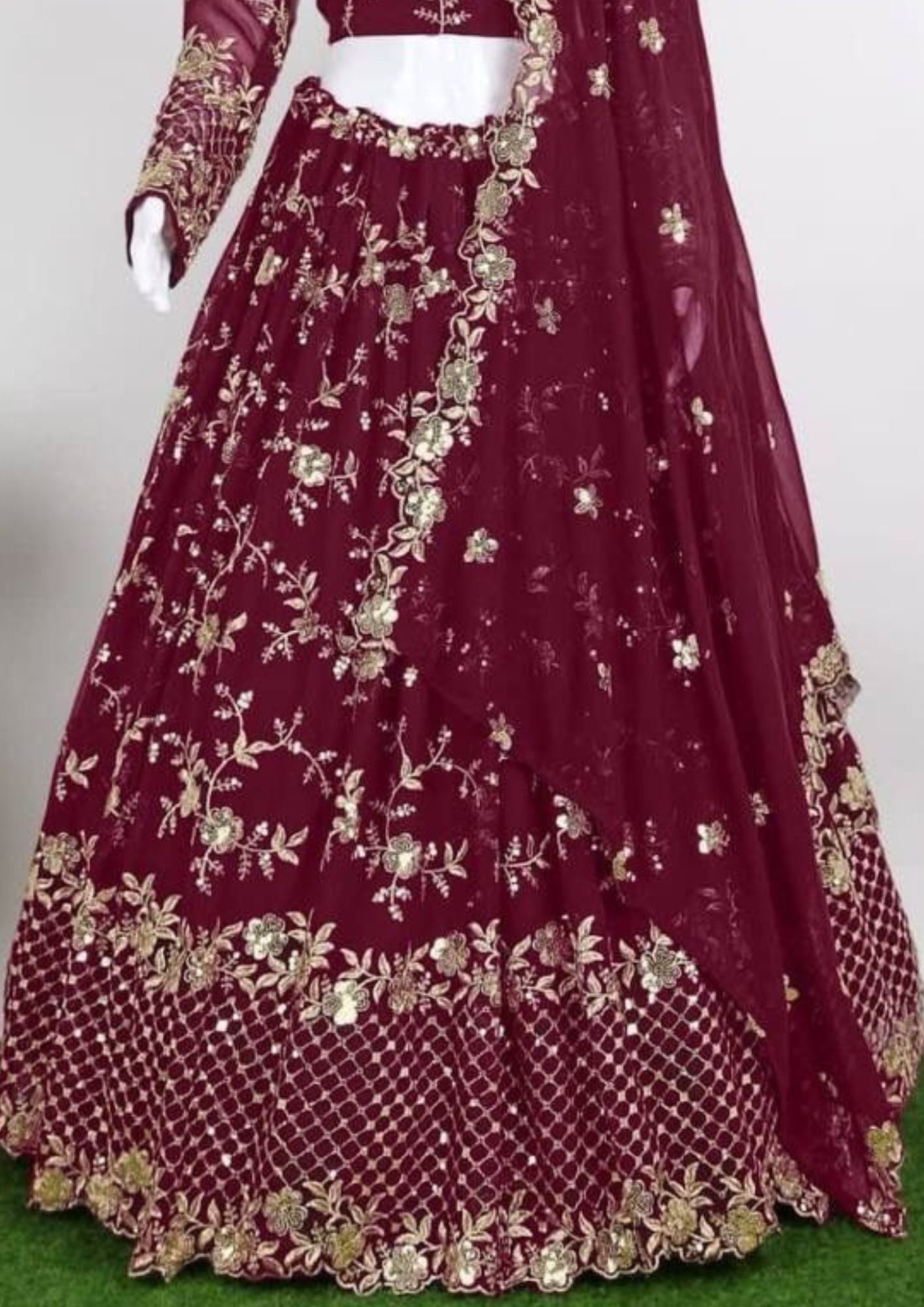 Georgette Sequins Embroidered Lehenga Choli With Fancy Net Dupatta in Chandler