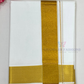 Wonderful Premium White Color Dhoti With Dark Gold Zari Border For Men