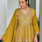 Elegant Yellow Color Heavy Chinon With Embroidery Work Sharara Suits Near Me