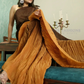 Latest Georgette Crush Yellow Saree With Stitched Blouse Near Me