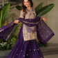 Purple Color Crazy Silk Embroidery Sequins Work Palazzo Suits Near Me