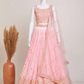 Attractive Light Pink Colored Heavy Georgette Embroidery And Sequins Work Lehenga Choli With Dupatta Set