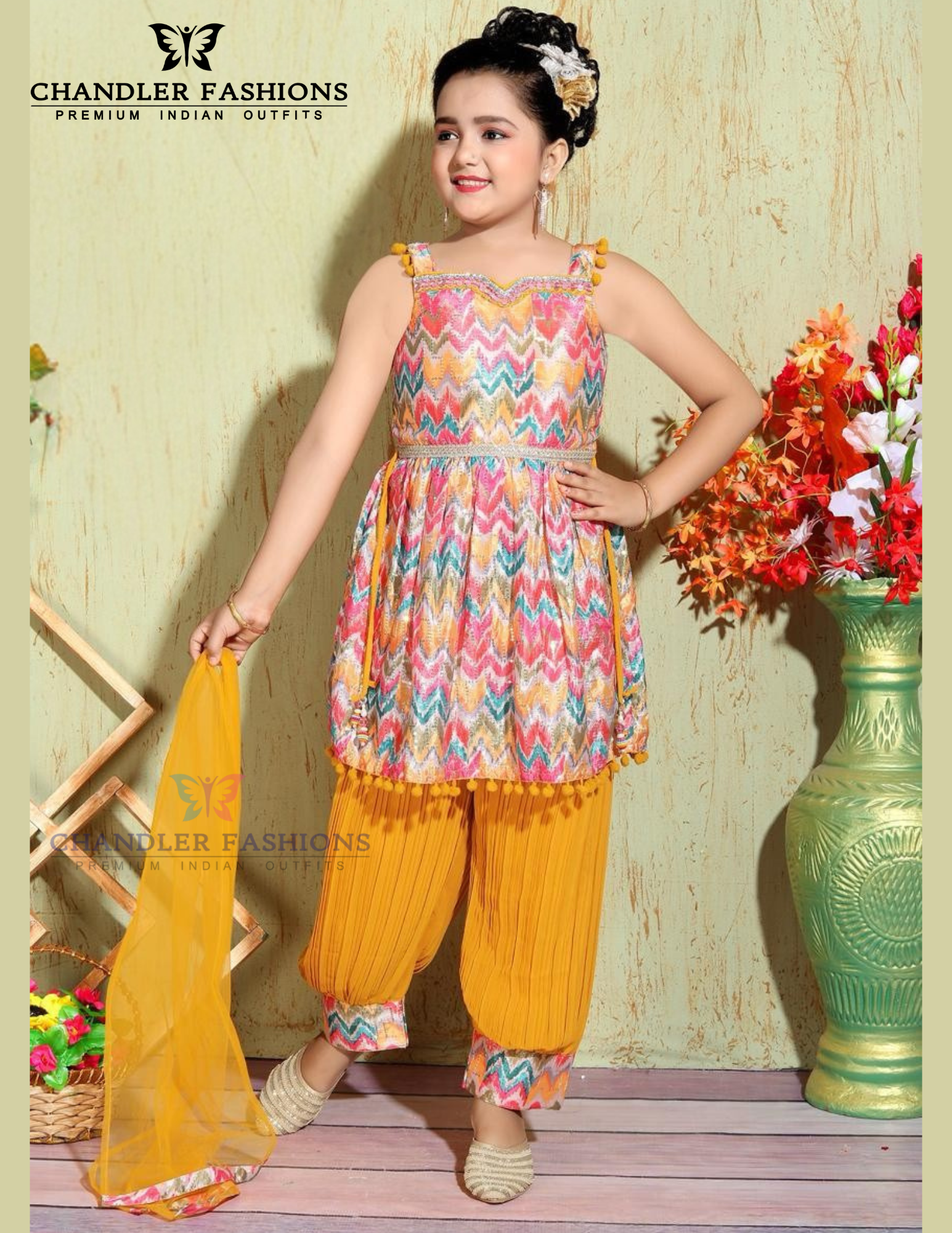 Elegant MultiColor Georgette With Printed Work Kurti Suits For Girls