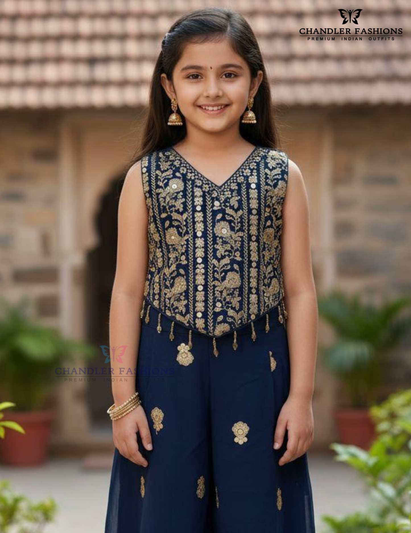 Blue Color Georgette With Embroidery And Sequins Work Palazzo Suits Near Me