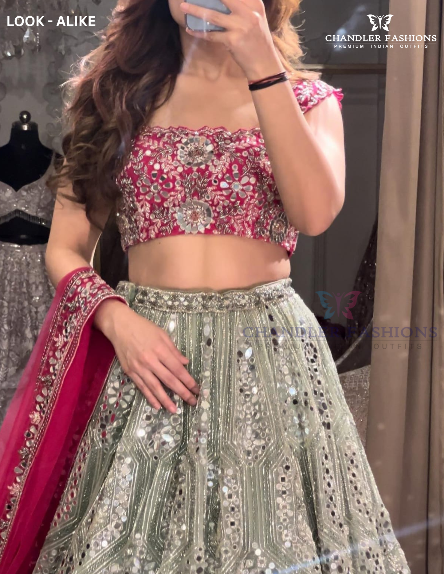 Pink And Gray Color Georgette Lehenga With Embroidery Work In USA