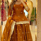 Alluring Mustard Brown Color Heavy Chinon Silk Lehenga Suit Near Me