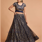 Blue Color Soft Net With Thread Embroidery And Sequins Work Lehenga Choli In USA