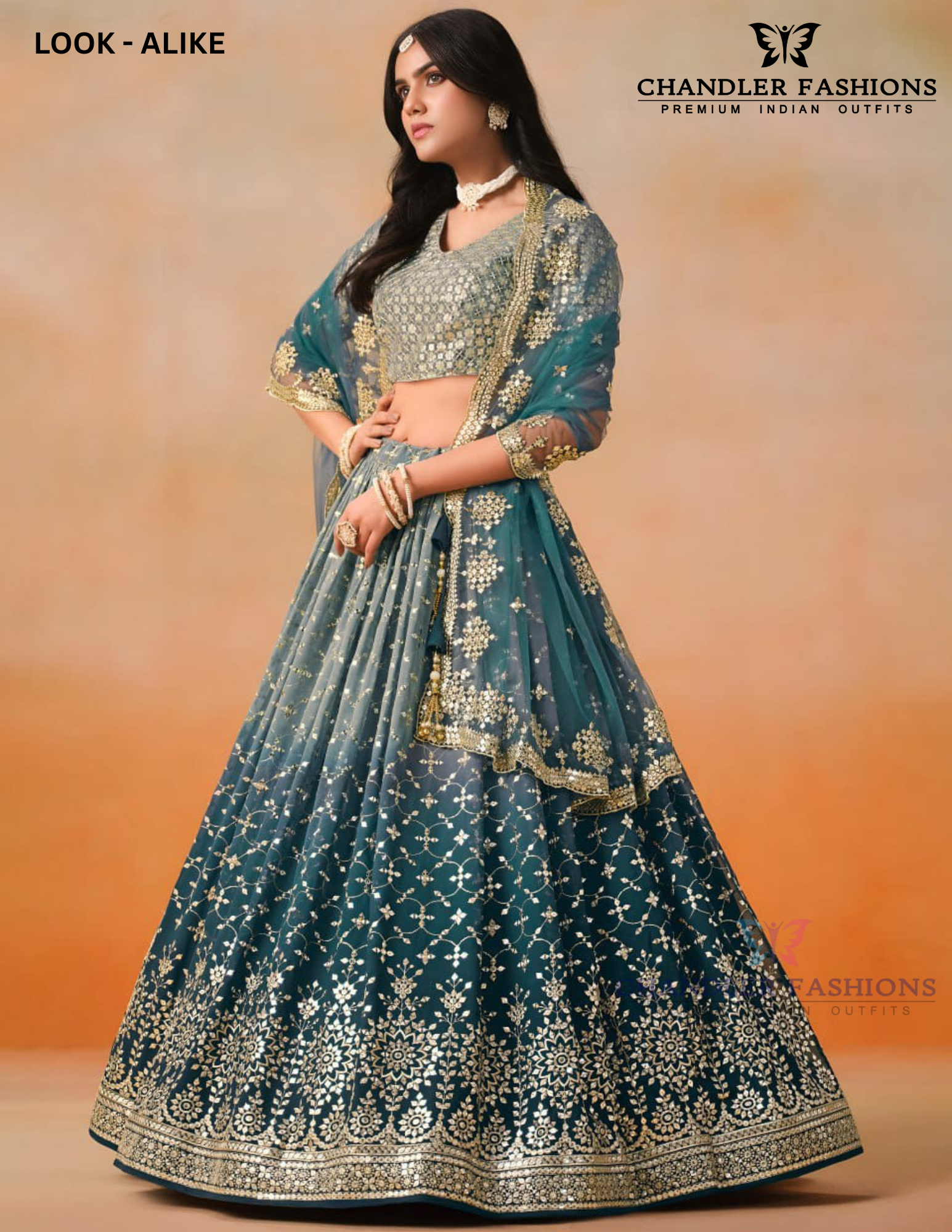Blue Color Georgette Lehenga In USA