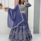 Beautiful Blue Color Georgette Lehenga Choli With Embroidery Work For Women