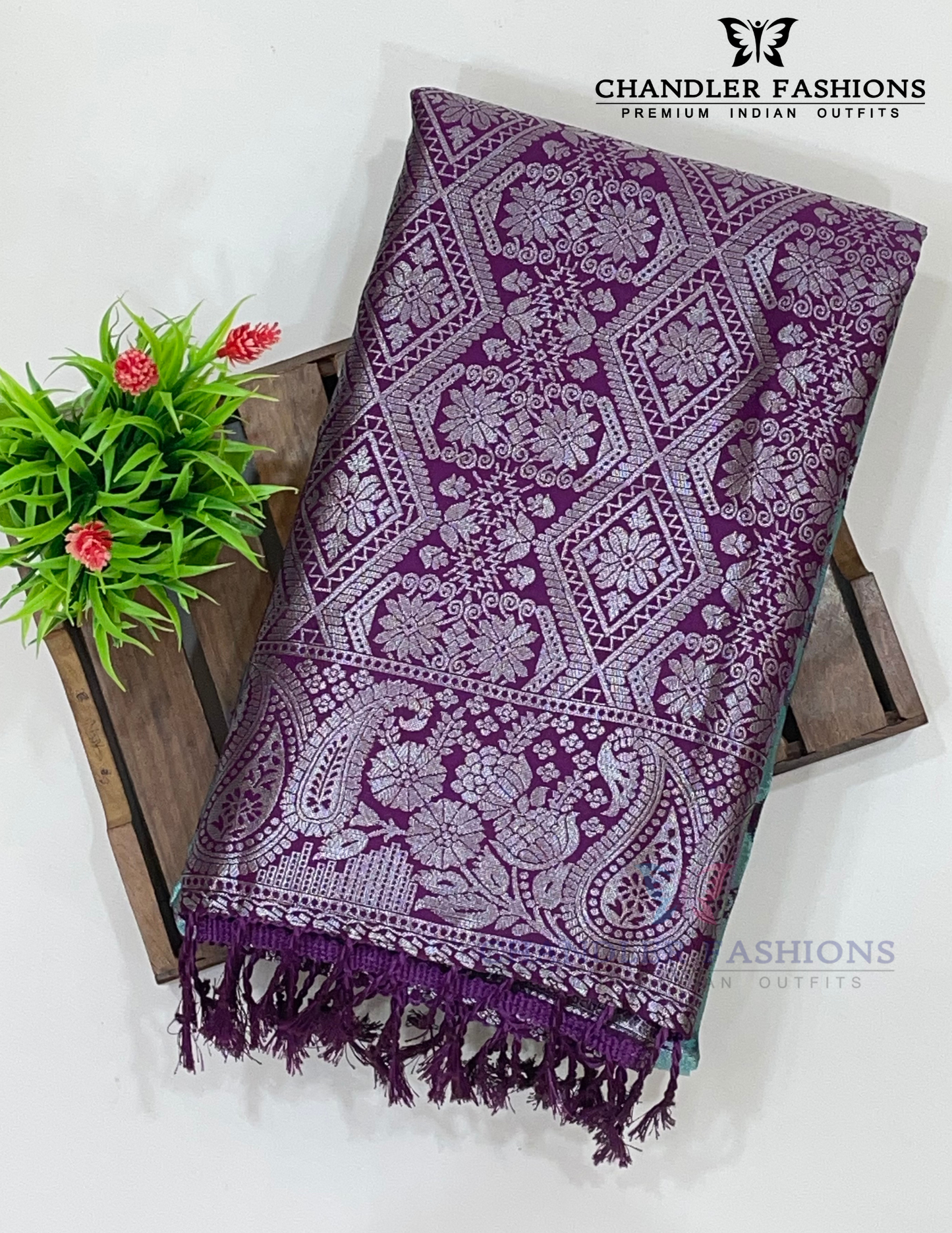 Charming Sea Green Color Art Silk Saree With Purple Border For Women