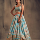 Light Blue Color Golden Zari And Sequins Work Lehenga Choli With Dupatta Set Near Me