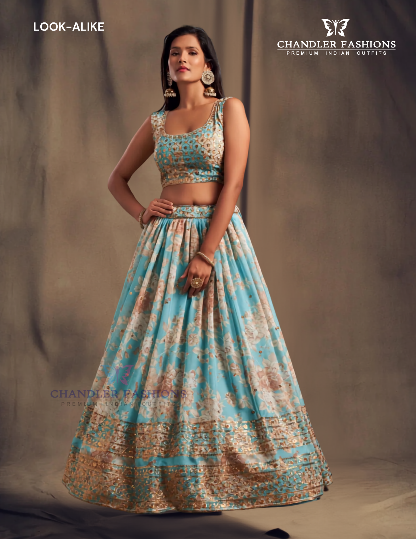 Light Blue Color Golden Zari And Sequins Work Lehenga Choli With Dupatta Set Near Me