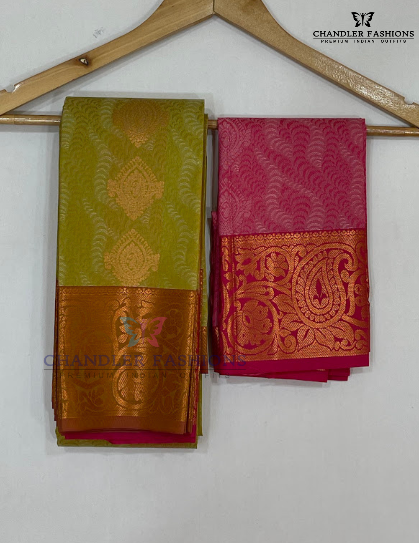 Green Color Art Silk Saree With Pink Color Border For Women Near Me