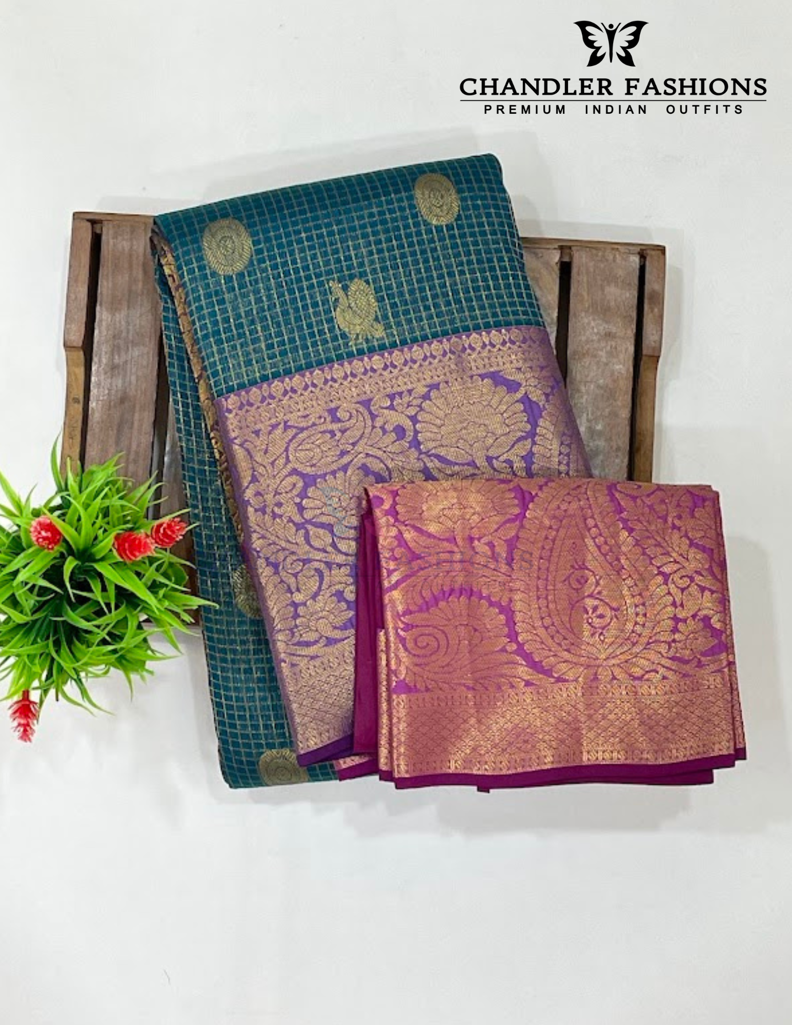 Rama Green Color Pure Kanchi Silk Gold Zari Work Saree Near Me