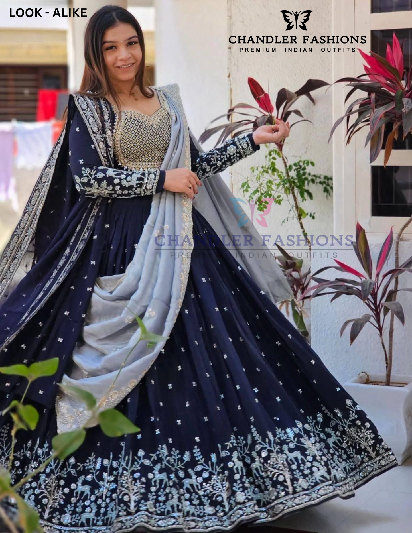 Alluring Dark Blue Color With Georgette Lehenga Choli In Chandler
