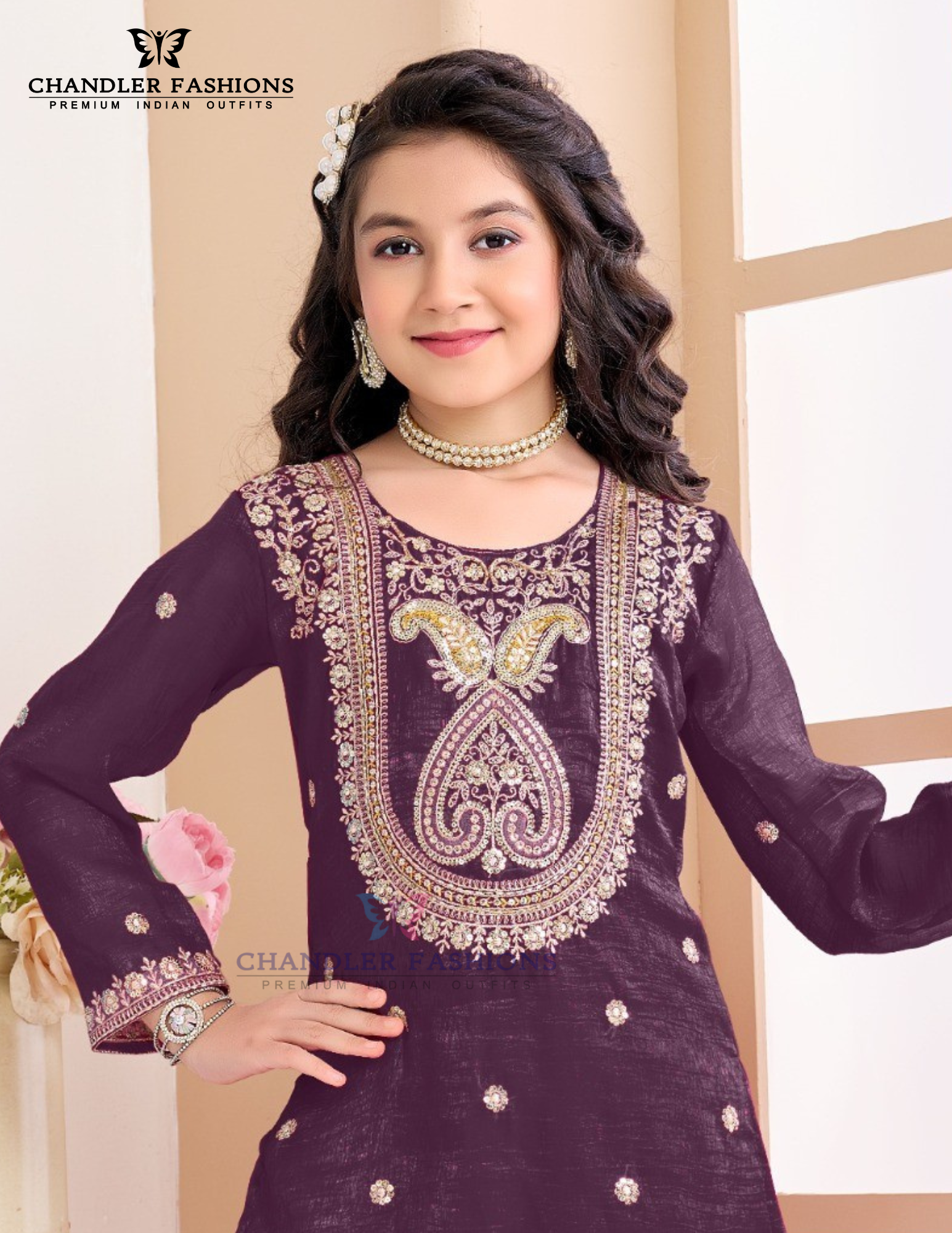 Purple Color Georgette Palazzo Suits Near Me