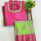 Pink And Green Colored Art Silk Langa Sets In USA