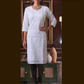 Stunning White Color Rayon With Chikankari Work Kurti For Women