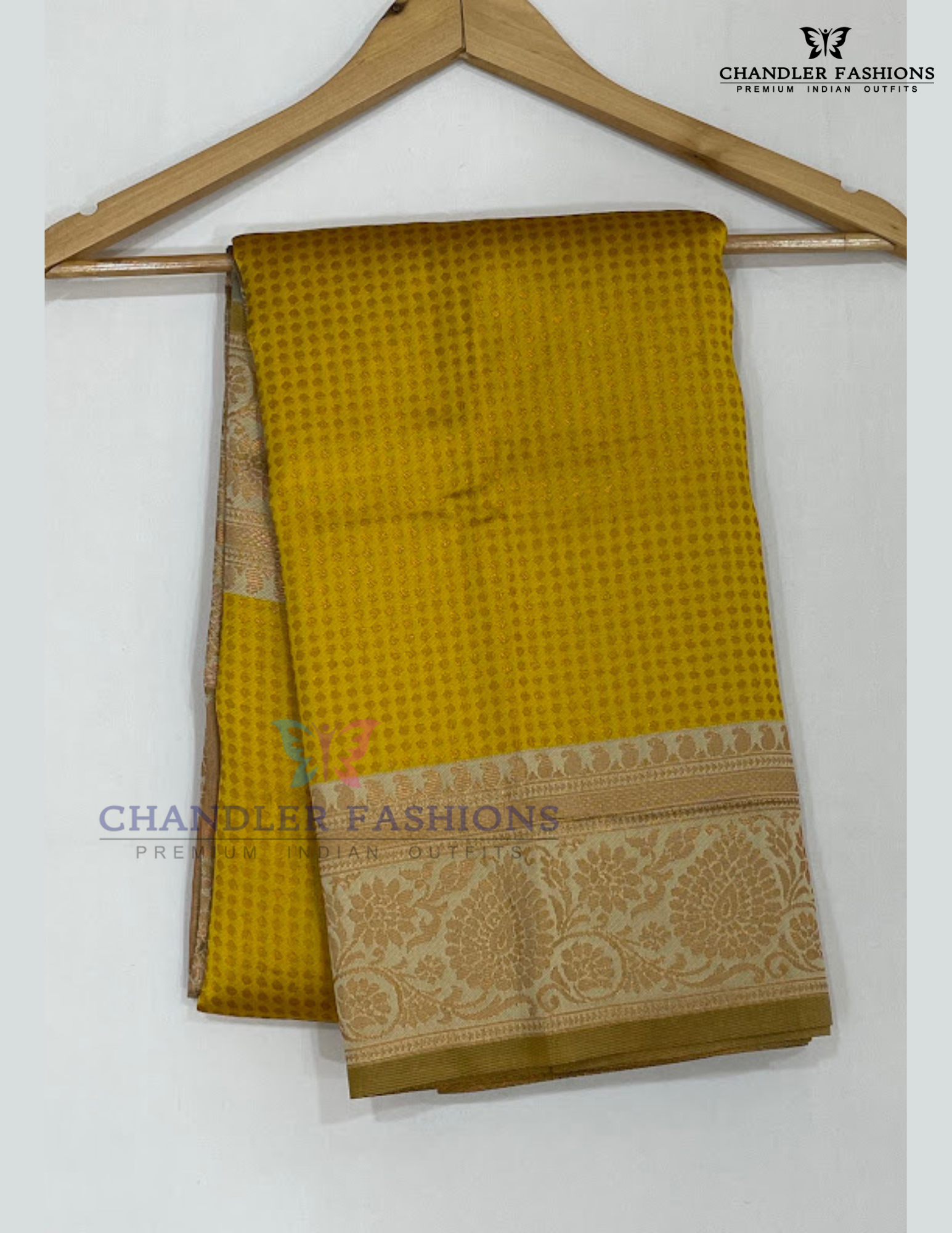 Yellow Color Art Silk Saree With Sandal Color Border For Women Near Me