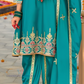 Teal Green Color Heavy Chinon With Embroidery Work Kurti Suits In USA