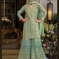 Light Green Color Shimmer With Embroidery Work Palazzo Suits And Dupatta Near Me