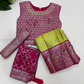 Appealing Pink Colored Art Silk Choli Sets With Stone And Zari Work For Girls