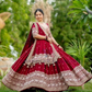 Beautiful Maroon Color Embroidery And Sequins Work Lehenga Choli For Women