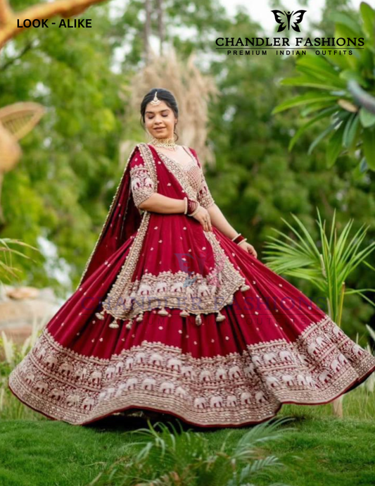 Beautiful Maroon Color Embroidery And Sequins Work Lehenga Choli For Women