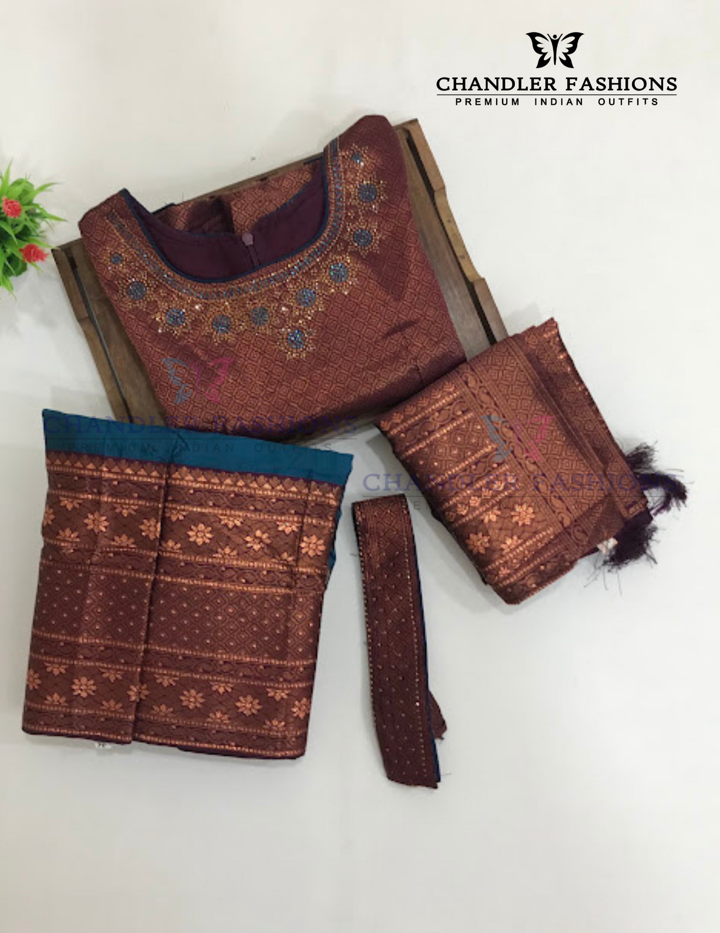 Purple Color With Stone And Zari Work Choli Set In Mesa