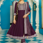 Attractive Purple Color Rayon Foil Print And Embroidery work Salwar Suits For Women