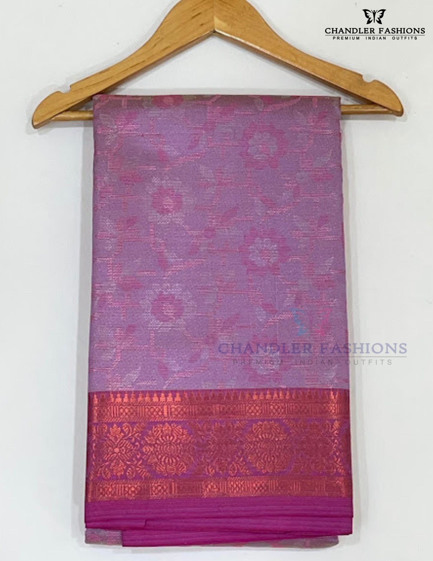 Attractive Lavender Color Saree With Zari Work Near Me