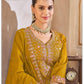 Attractive Mustard Yellow Color Vichitra Silk With Heavy Embroidery Work Salwar Suits For Women Near Me