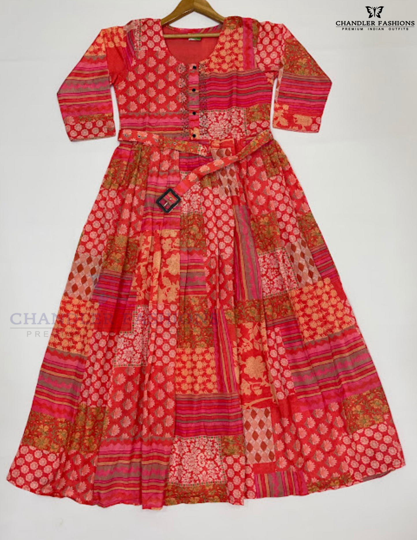 Pink Color Rayon Work Belt Kurti In USA