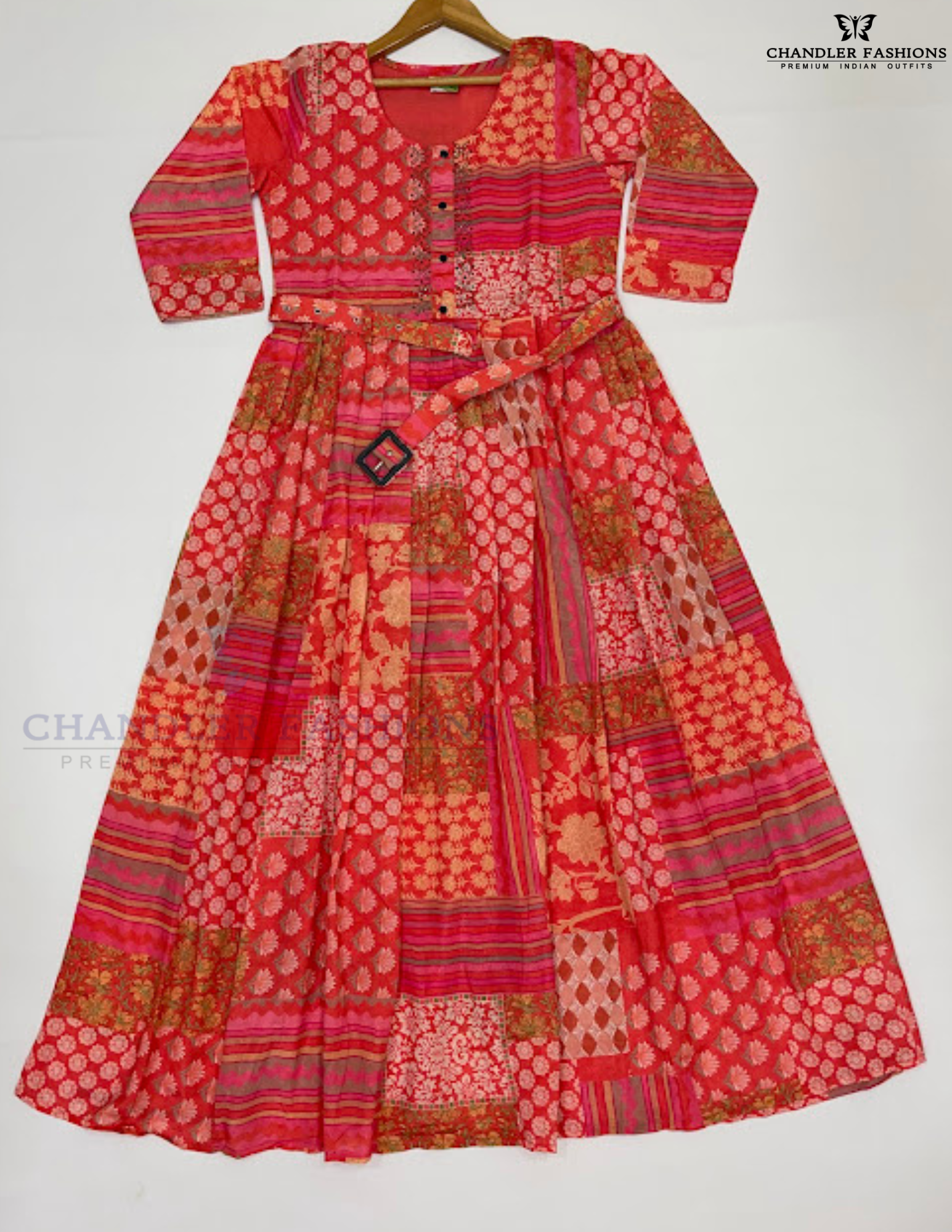 Pink Color Rayon Work Belt Kurti In USA