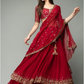 Attractive Red Color Georgette Sequins Work Lehenga Choli For Women