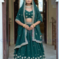Attractive Dark Green Color Georgette With Embroidery Sequins Work Lehenga Choli For Women